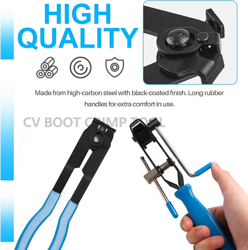 Ulable CV Joint Axle Boot Clamp Pliers, Automotive CV Boot Clamps Tool Set, Hose Clamp Pliers and Ear Clamp Pliers for CV Axle Clamp Tool, Suitable for Vehicles ATV UTV boot Clamps (Blue) - Image 5
